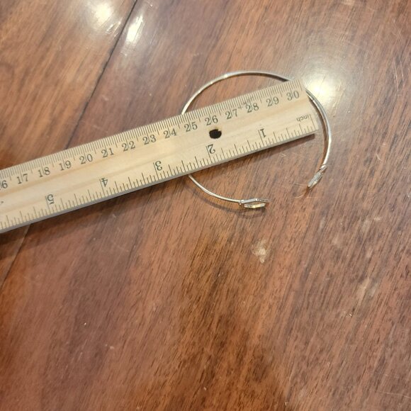 Open Cuff Gold Tone Metal Bracelet w Hexagonal Bookend - Picture 7 of 7